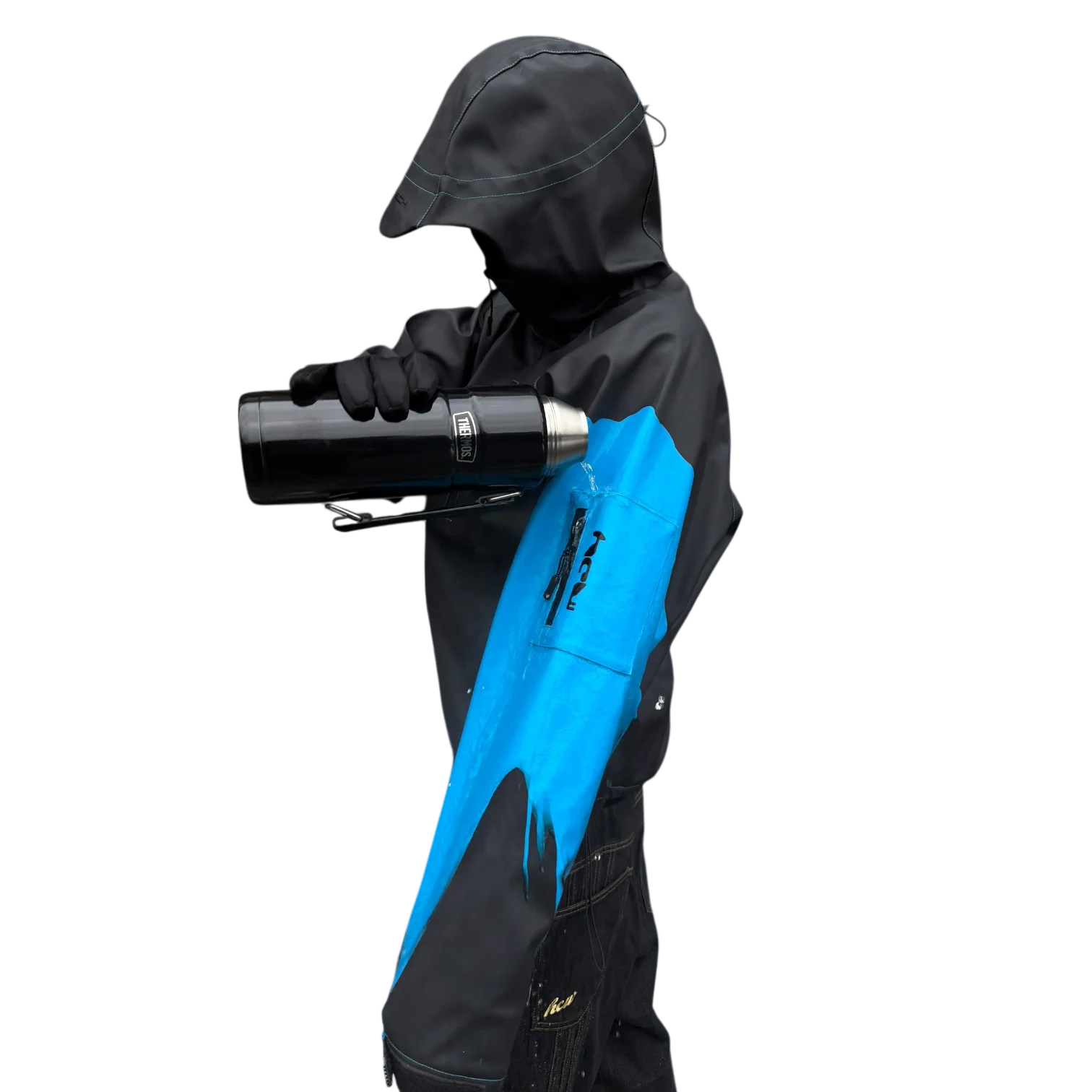 HEAT REACTIVE SKI JACKET (BLACK/BLUE) - Image 4