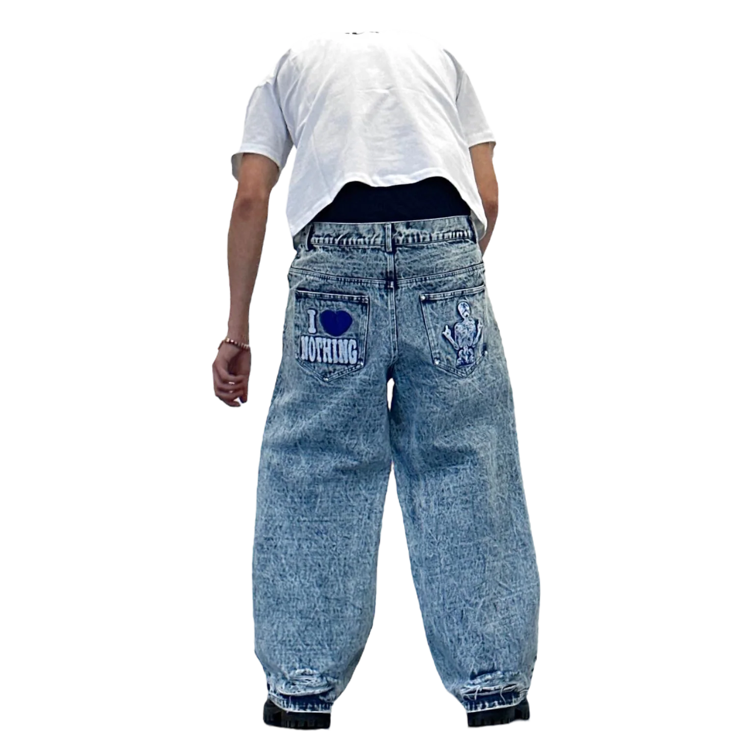 I <3 NOTHING JEANS (BLUE) - Image 4