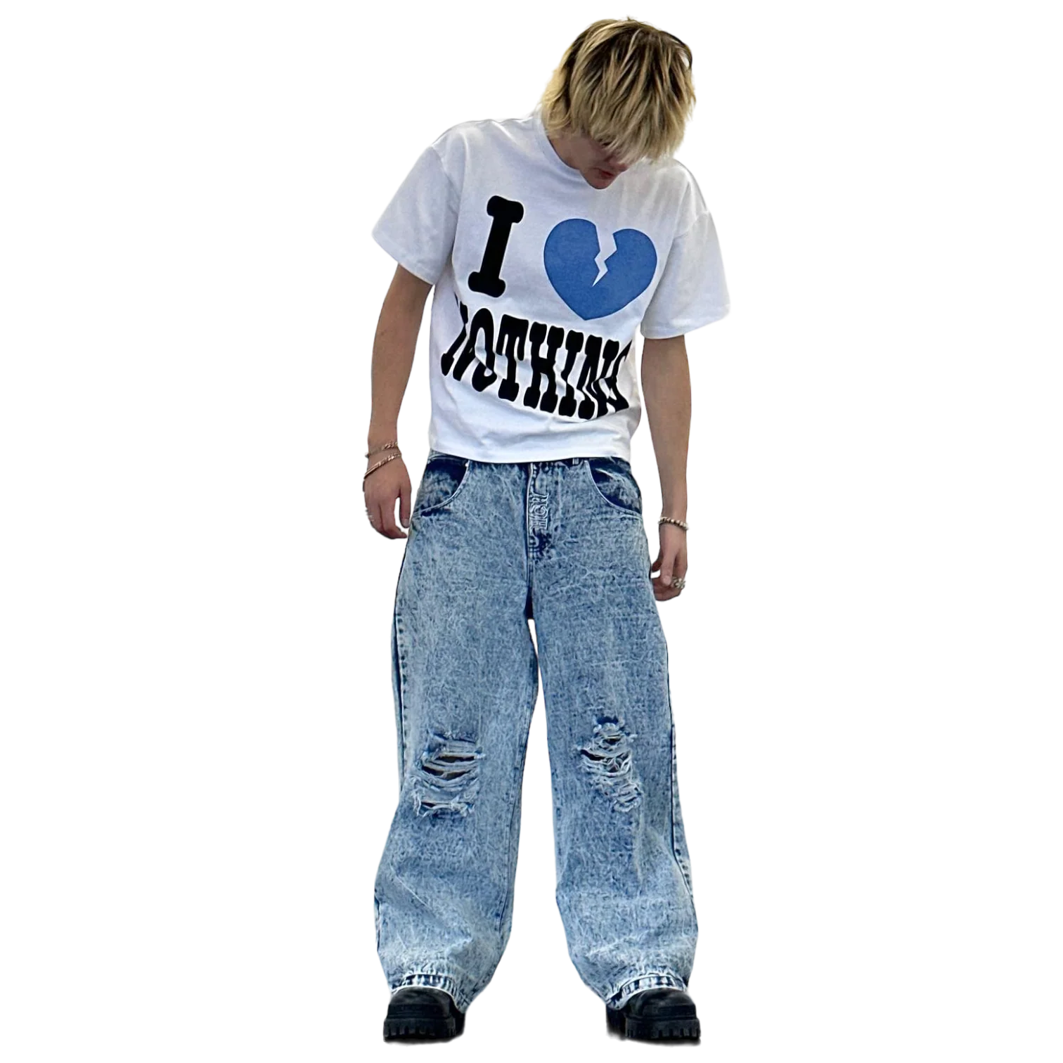 I <3 NOTHING JEANS (BLUE) - Image 5
