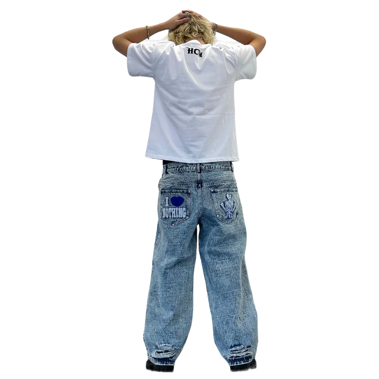 I <3 NOTHING JEANS (BLUE) - Image 6