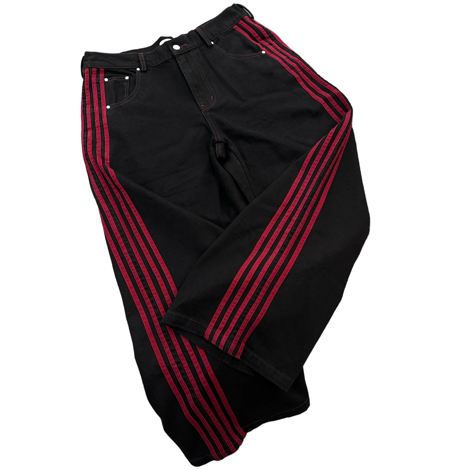TRACK JEANS (BLACK/RED) - Image 3