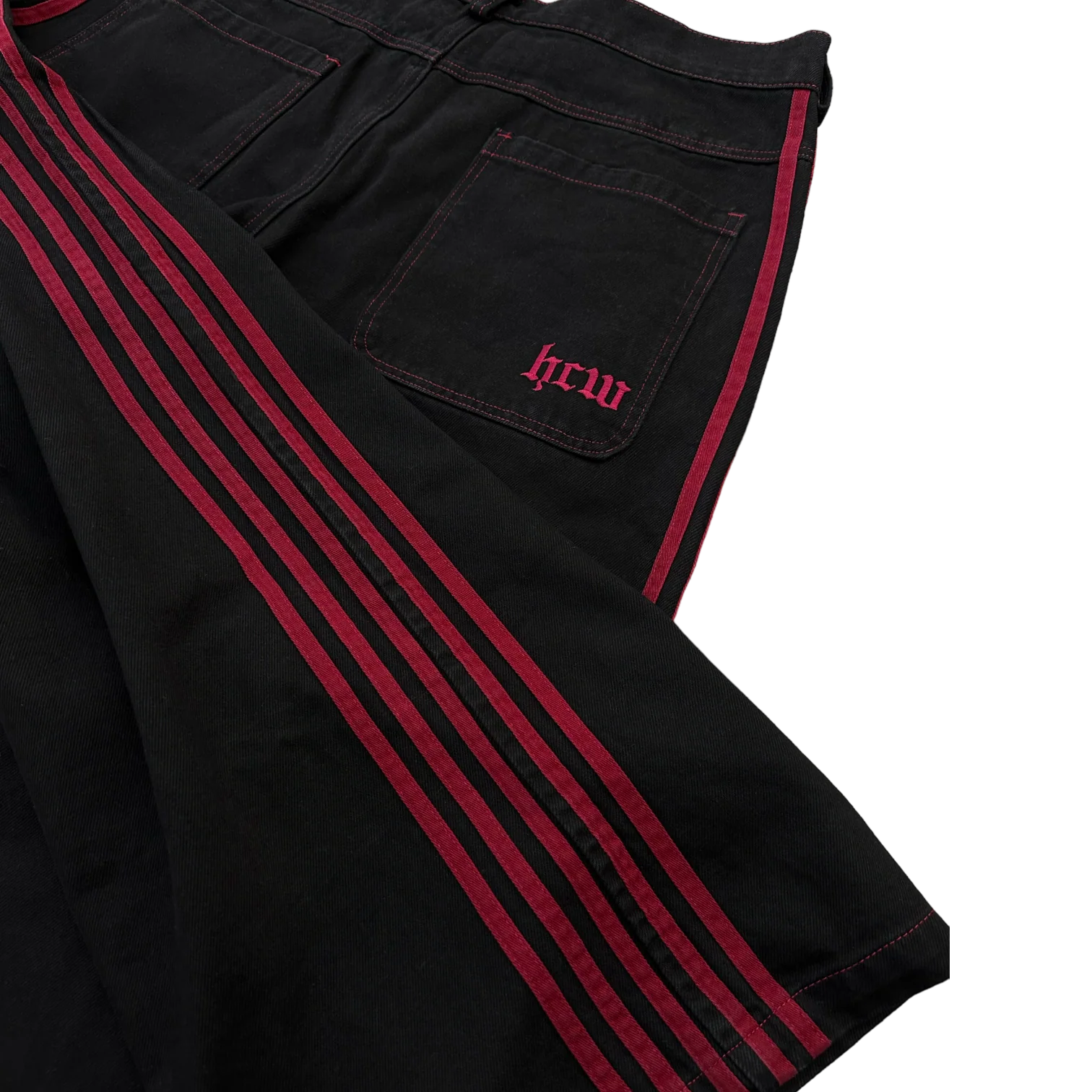 TRACK JEANS (BLACK/RED) - Image 5