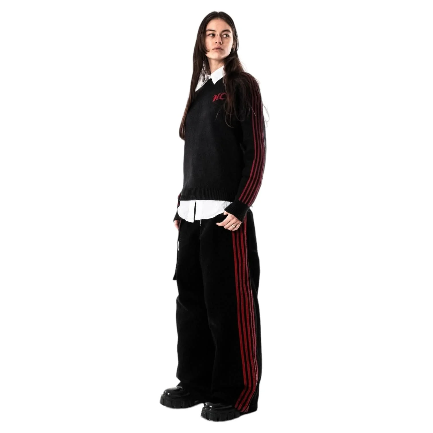 TRACK JEANS (BLACK/RED) - Image 7