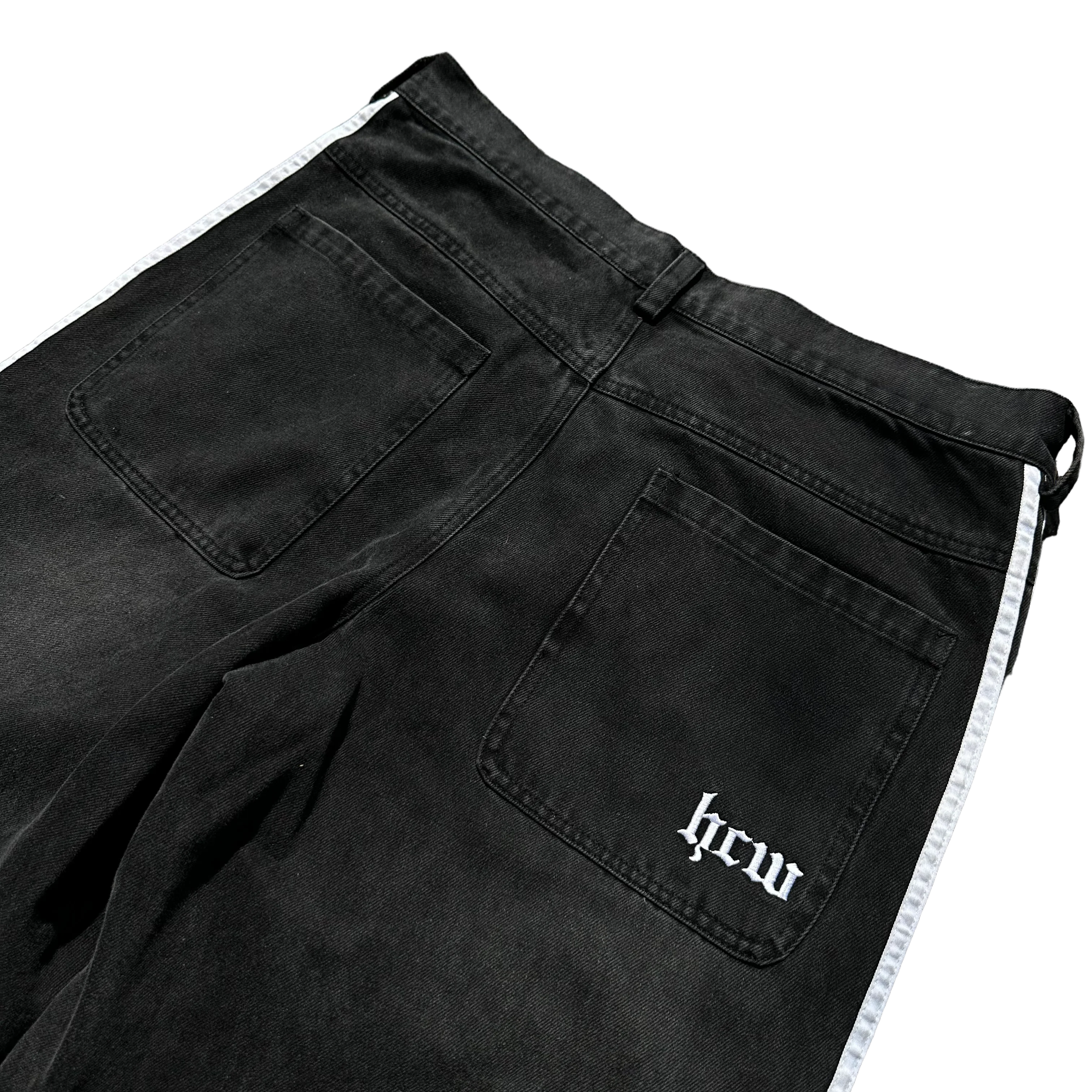 TRACK JEANS (BLACK/WHITE) - Image 3