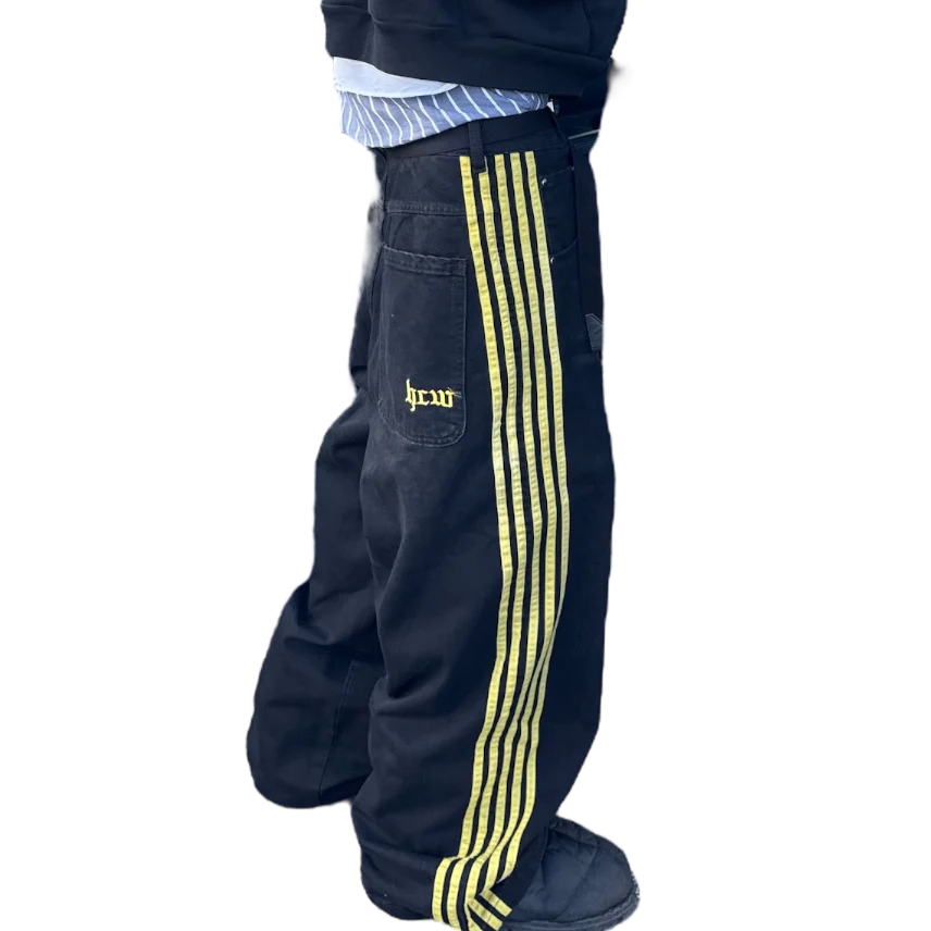 TRACK JEANS (BLACK/YELLOW) - Image 2