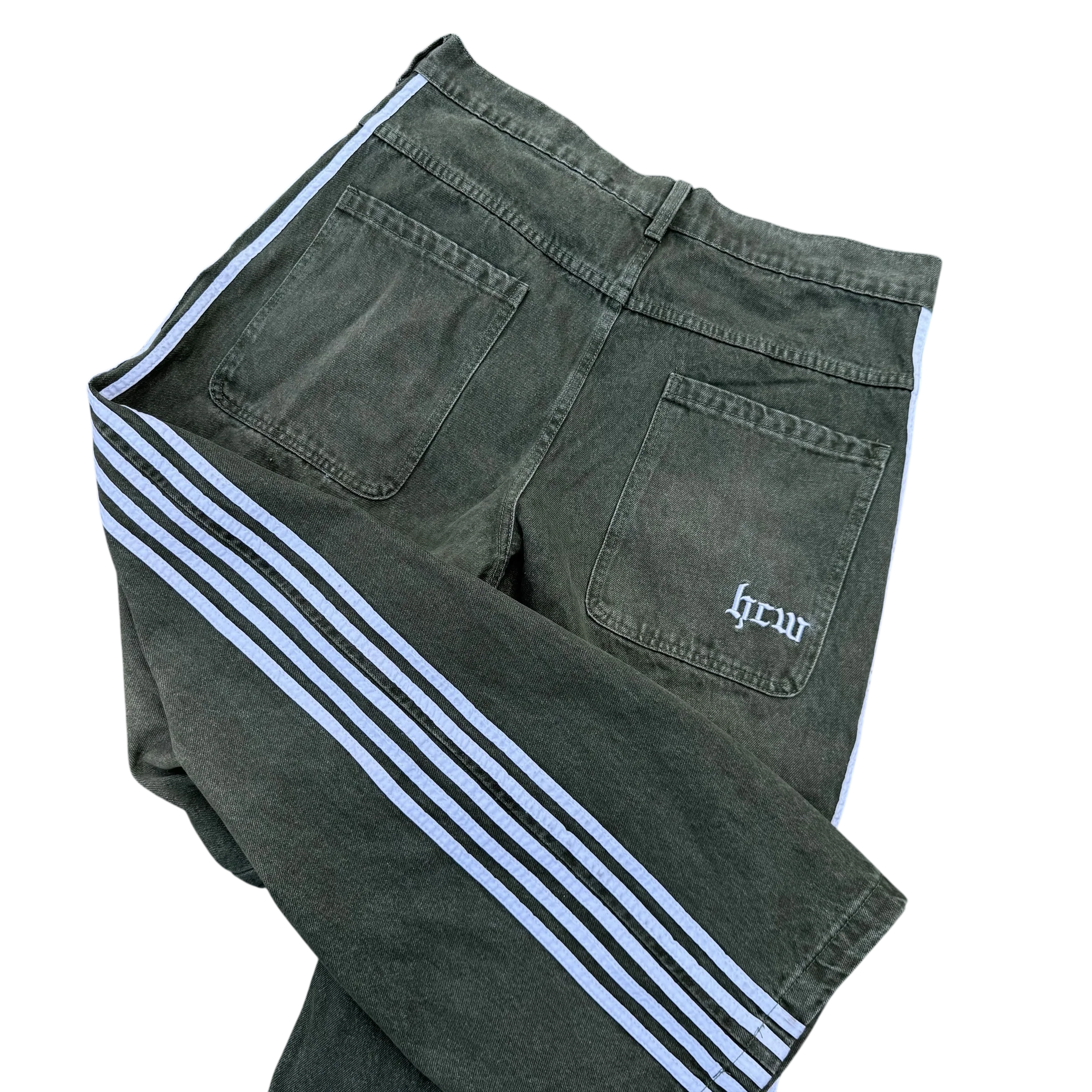 TRACK JEANS (GREEN/WHITE) - Image 3