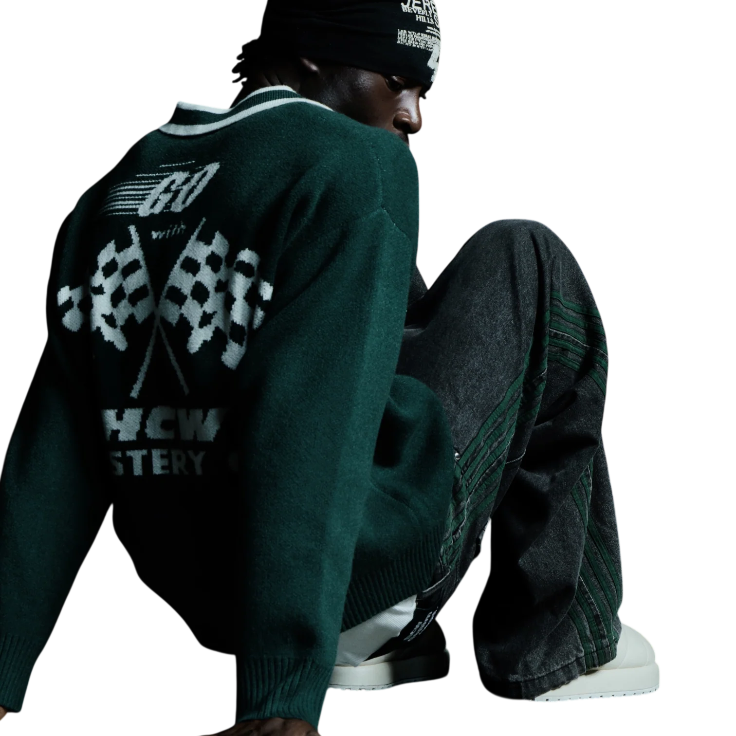 TRACK JEANS (STONE/GREEN) - Image 3